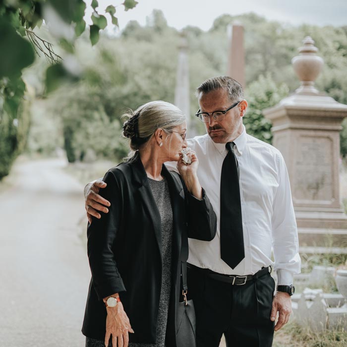 couple at funeral